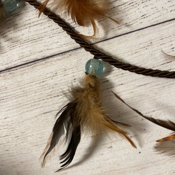 *Fall Thanksgiving Christmas Southwestern Feather Glass Bead Garland 3 - Picture 2 of 5